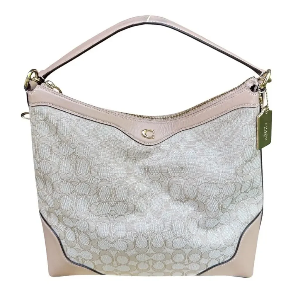 Coach Cream Signature Canvas Hobo Bag